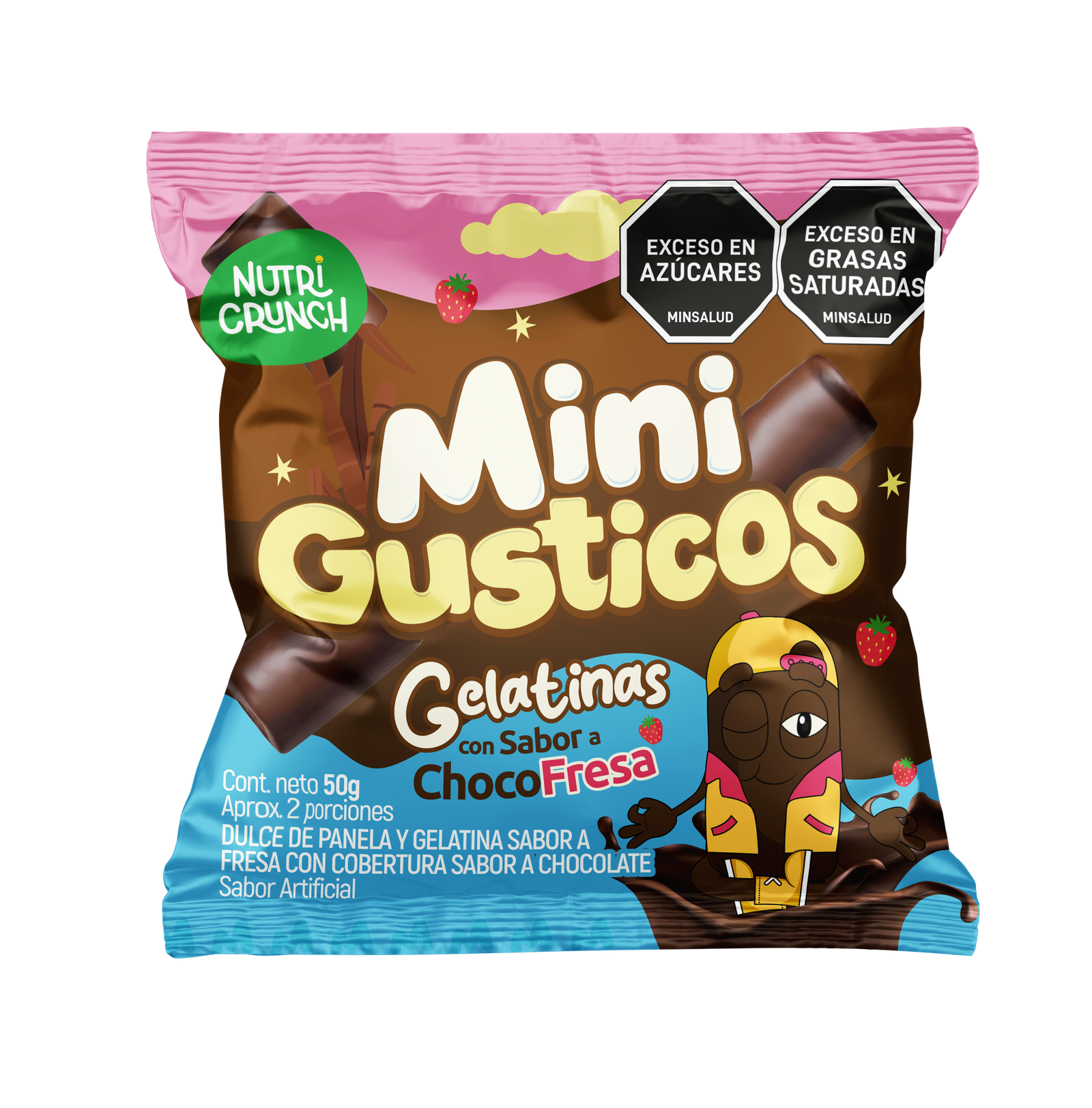 Gelatinas Mini Gusticos sabor a Choco Fresa